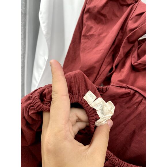 Anthropologie S Maroon cut out scallop dress - Picture 5 of 7